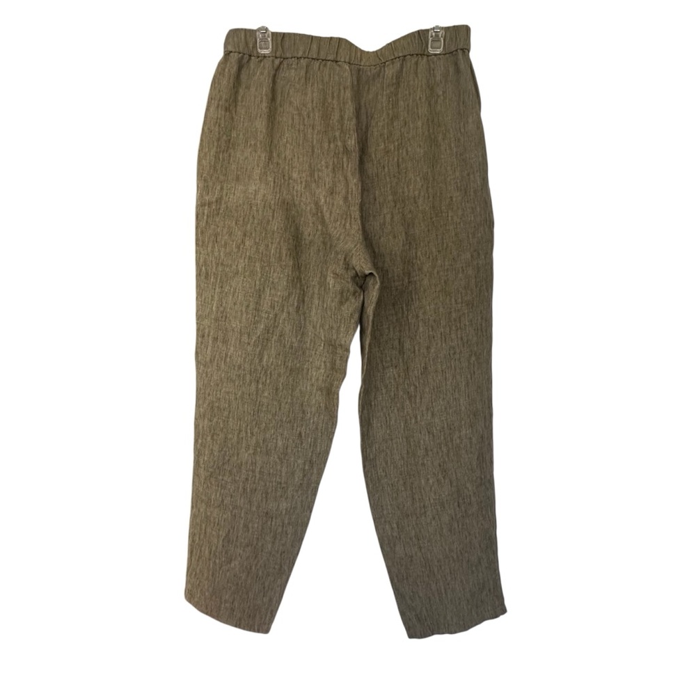 Eileen Fisher Washed Organic Linen Delave Lantern Pant Tarragon Green Small EUC - Picture 7 of 9